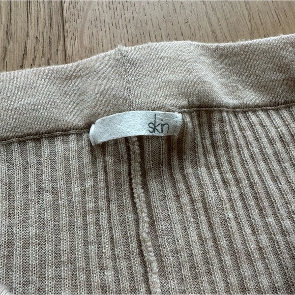 SKIN Melinda Ribbed Wool-blend Wide-leg Trousers in Beige - Picture 11 of 14